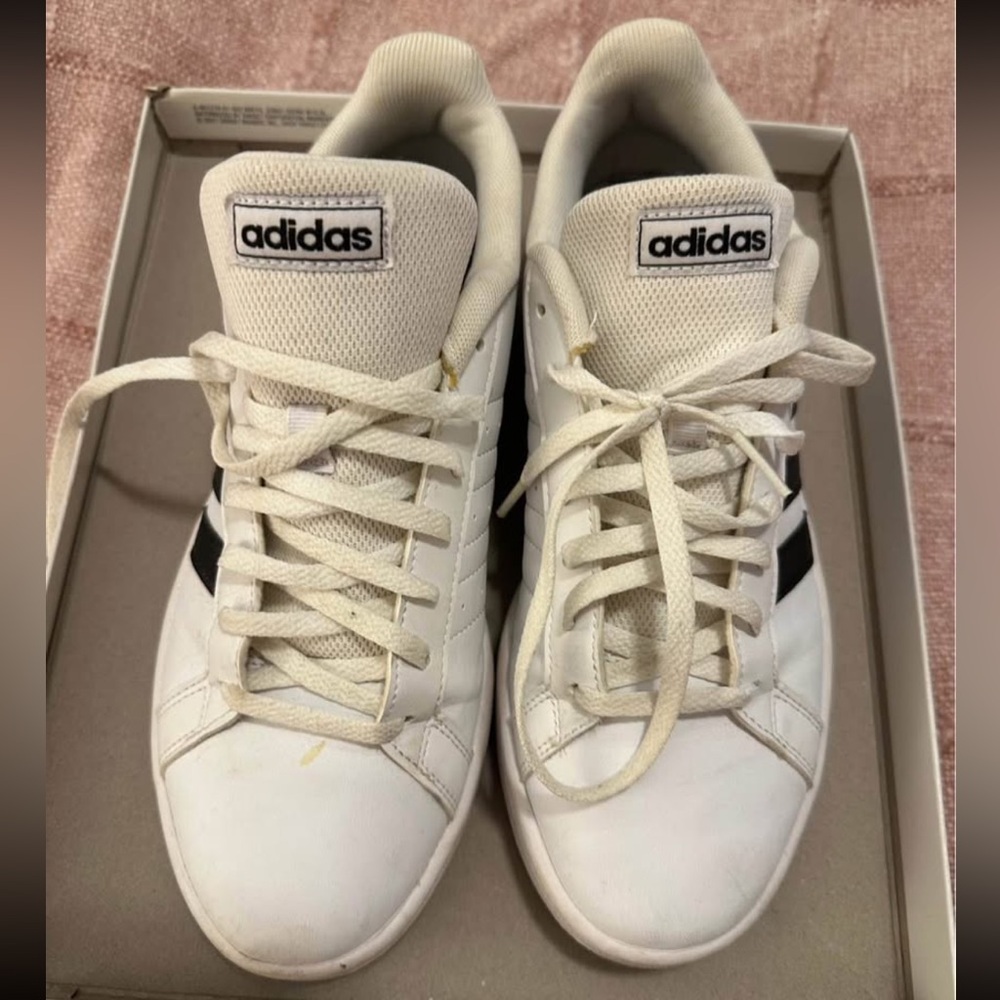Adidas Cream Sneakers with Black Accents